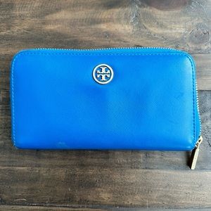 Tory Burch blue wallet